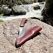 Load image into Gallery viewer, Arbor Novo Damascus Steel Small Fixed Blade