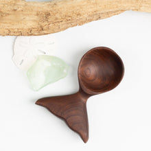 Load image into Gallery viewer, Black walnut whale&#39;s tail coffee scoop.
