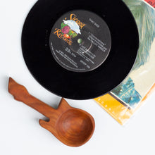 Load image into Gallery viewer, Arbor Novo cherry wood Strat guitar coffee scoop with records
