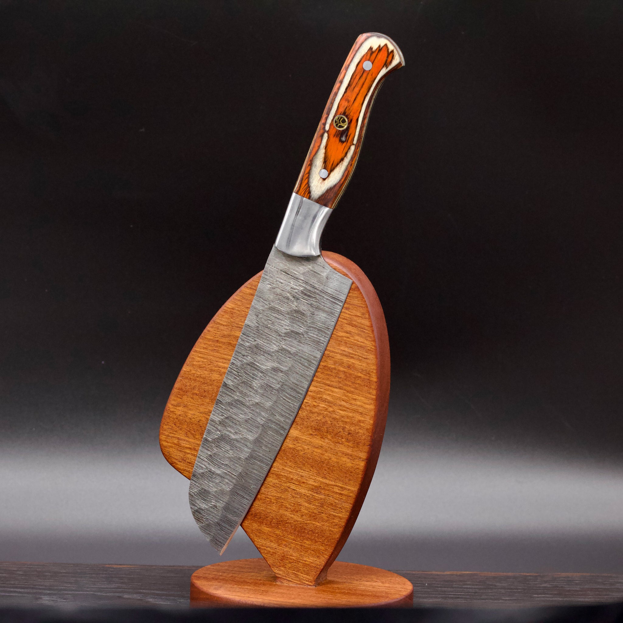 Wood Grain and Ivory Damascus Chef Knife Kit 