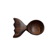 Load image into Gallery viewer, Arbor Novo black walnut whale&#39;s tail wooden coffee scoop.
