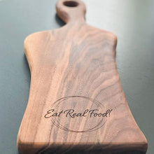 Load image into Gallery viewer, Engraved Arbor Novo walnut serving board - Eat Real Food
