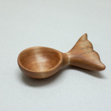 Load image into Gallery viewer, Arbor Novo spalted maple whale&#39;s tail wooden coffee scoop.
